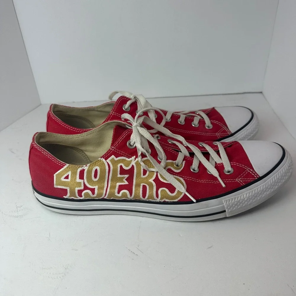 Converse Chuck Taylor All Star Low Top San Francisco 49ers Custom Red Mens Shoes - Picture 5 of 16